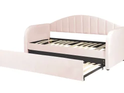 Online Beliani Sohvasanky Sametti Lisavuode Pastellipinkki 90 X 200 Cm Eyburie