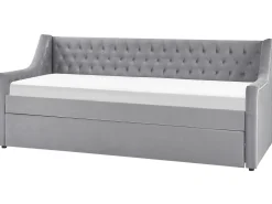 Lastenhuone<Beliani Sohvasanky Sametti Lisavuode Vaaleanharmaa 90 X 200 Cm Montargis