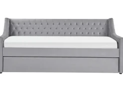 Lastenhuone<Beliani Sohvasanky Sametti Lisavuode Vaaleanharmaa 90 X 200 Cm Montargis