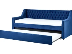 Sängyt<Beliani Sohvasanky Sametti Lisavuode Laivastonsininen 90 X 200 Cm Montargis