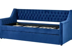 Sängyt<Beliani Sohvasanky Sametti Lisavuode Laivastonsininen 90 X 200 Cm Montargis