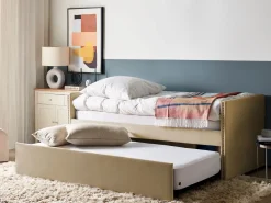 Sängyt<Beliani Sohvasanky Sametti Lisavuode Beige 90 X 200 Cm Troyes