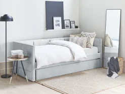 Lastenhuone<Beliani Sohvasanky Sametti Lisavuode Vaaleanharmaa 90 X 200 Cm Chavonne