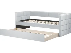 Lastenhuone<Beliani Sohvasanky Sametti Lisavuode Vaaleanharmaa 90 X 200 Cm Chavonne