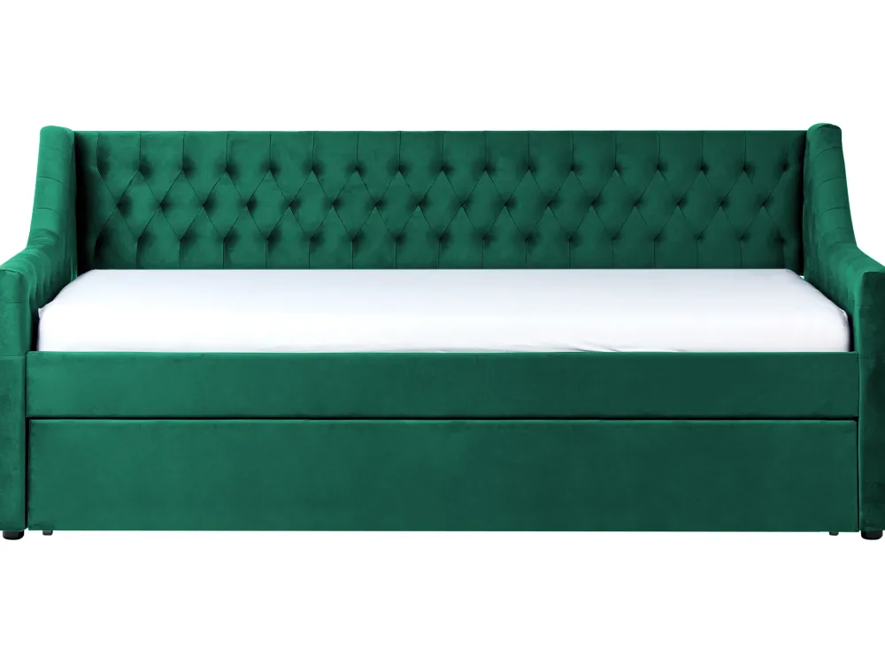 Lastenhuone<Beliani Sohvasanky Sametti Lisavuode Smaragdinvihrea 90 X 200 Cm Montargis