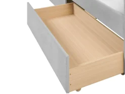 Online Beliani Sohvasanky Sametti Säilytystila Vaaleanharmaa 90 X 200 Cm Marray