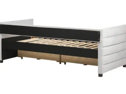 Online Beliani Sohvasanky Sametti Säilytystila Vaaleanharmaa 90 X 200 Cm Marray