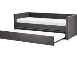 Lastenhuone<Beliani Sohvasanky Vakosametti Lisavuode Tummanharmaa 90 X 200 Cm Mimizan