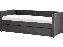 Lastenhuone<Beliani Sohvasanky Vakosametti Lisavuode Tummanharmaa 90 X 200 Cm Mimizan