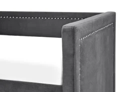 Lastenhuone<Beliani Sohvasanky Vakosametti Lisavuode Tummanharmaa 90 X 200 Cm Mimizan