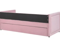 Fashion Beliani Sohvasanky Vakosametti Lisavuode Vaaleanpunainen 90 X 200 Cm Mimizan