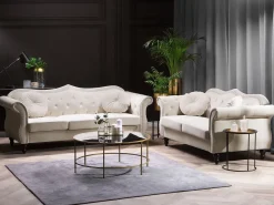 Cheap Beliani Sohvasetti Samettinen Beige Skien