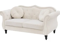 Cheap Beliani Sohvasetti Samettinen Beige Skien