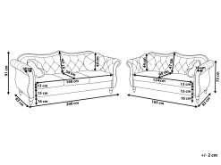 Fashion Beliani Sohvasetti Samettinen Sininen Skien