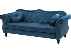 Fashion Beliani Sohvasetti Samettinen Sininen Skien