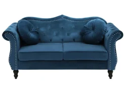 Fashion Beliani Sohvasetti Samettinen Sininen Skien