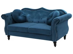 Fashion Beliani Sohvasetti Samettinen Sininen Skien