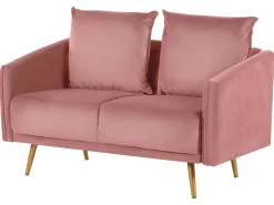 Online Beliani Sohvasetti Samettinen Vaaleanpunainen Maura