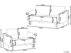Online Beliani Sohvasetti Samettinen Vaaleanpunainen Maura