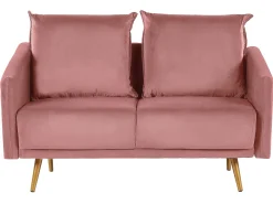 Online Beliani Sohvasetti Samettinen Vaaleanpunainen Maura