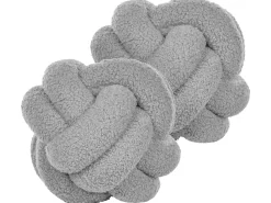 Tekstiilit<Beliani Solmutyyny Buklee Harmaa 19 Cm 2 Kpl Malni