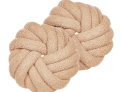 Tekstiilit<Beliani Solmutyyny Buklee Vaalea Beige 31 X 31 Cm 2 Kpl Akola