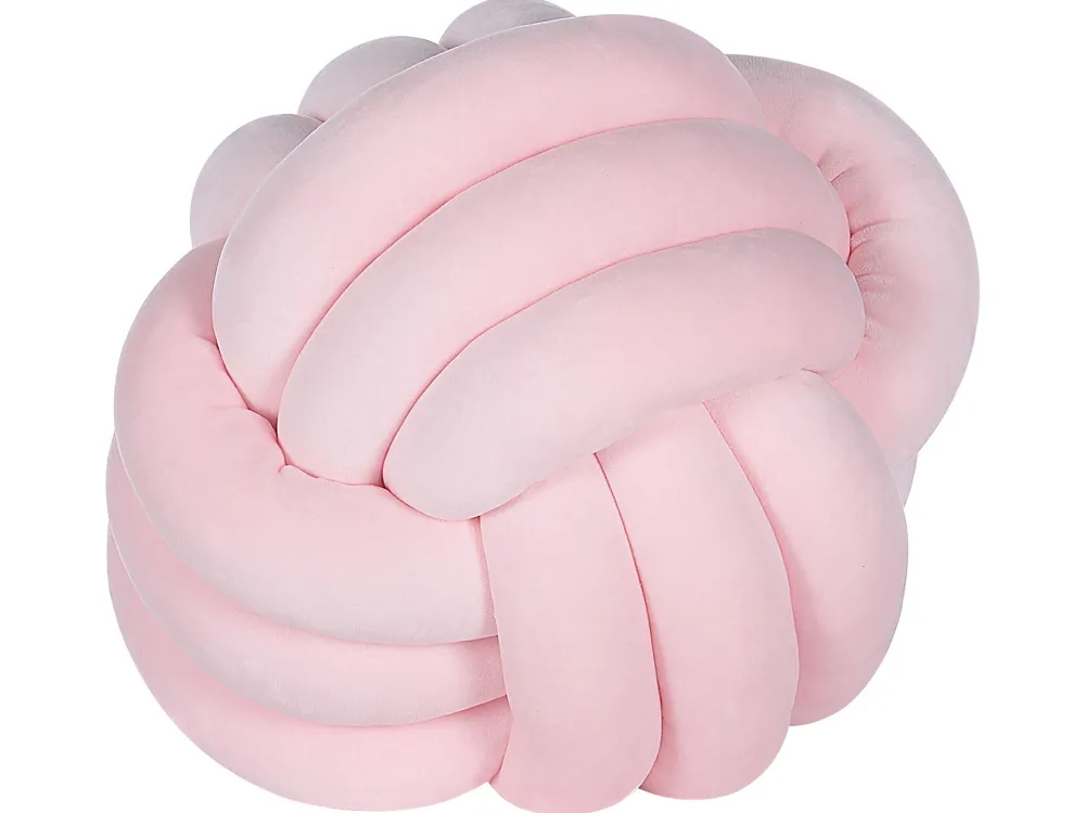 Tekstiilit<Beliani Solmutyyny Sametti Vaaleanpunainen 30 X 30 Cm Malni