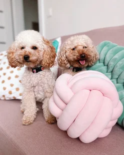 Tekstiilit<Beliani Solmutyyny Sametti Vaaleanpunainen 30 X 30 Cm Malni