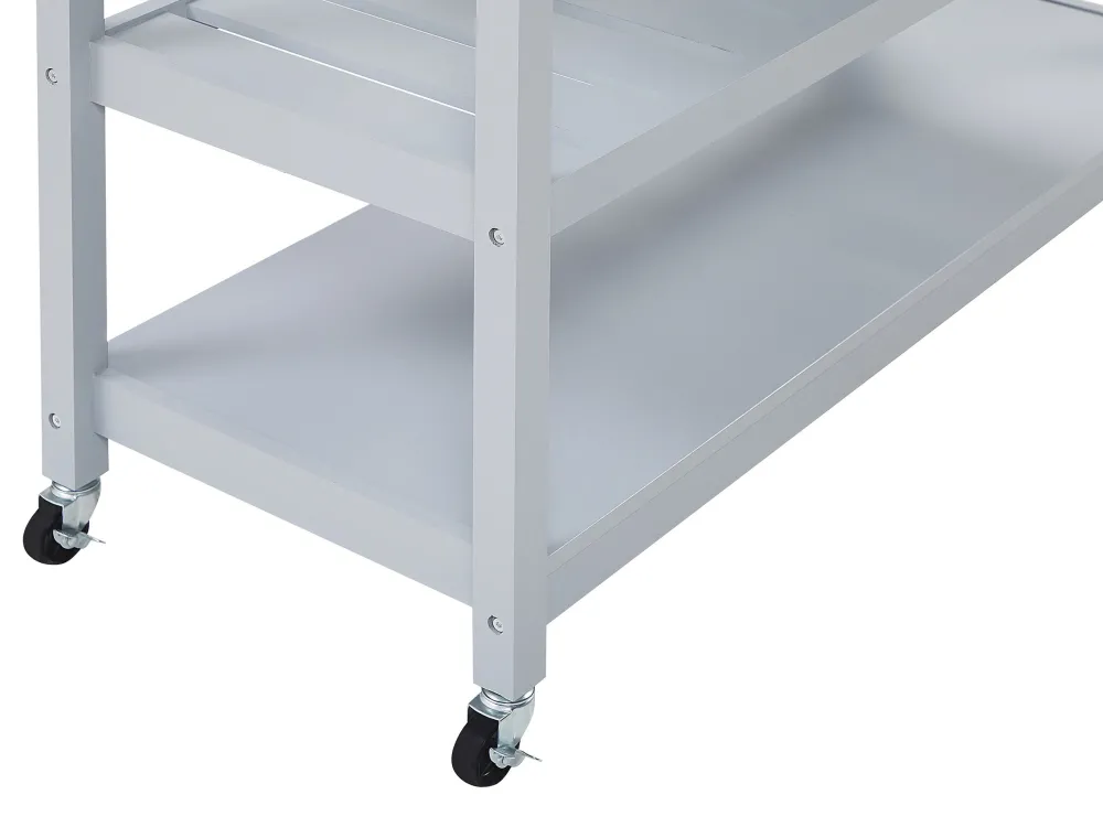 Säilytys<Beliani Tarjoiluvaunu 2 Laatikkoa Vaalea Puu/Harmaa Navarino