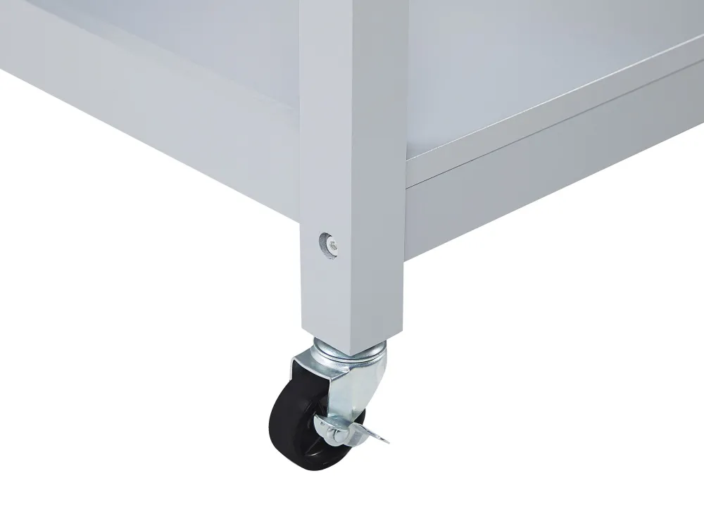 Säilytys<Beliani Tarjoiluvaunu 2 Laatikkoa Vaalea Puu/Harmaa Navarino