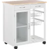 Säilytys<Beliani Tarjoiluvaunu 2 Laatikkoa Kaappi Vaalea Puu/Valkoinen Boves