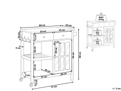 Säilytys<Beliani Tarjoiluvaunu 2 Laatikkoa Kaappi Vaalea Puu/Valkoinen Genoa
