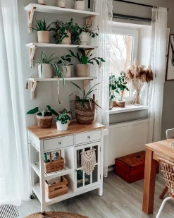 Säilytys<Beliani Tarjoiluvaunu 2 Laatikkoa Kaappi Vaalea Puu/Valkoinen Genoa