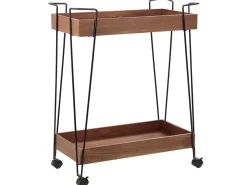 Sale Beliani Tarjoiluvaunu Keisaripuu/Metalli Tumma Puu/Musta Balme