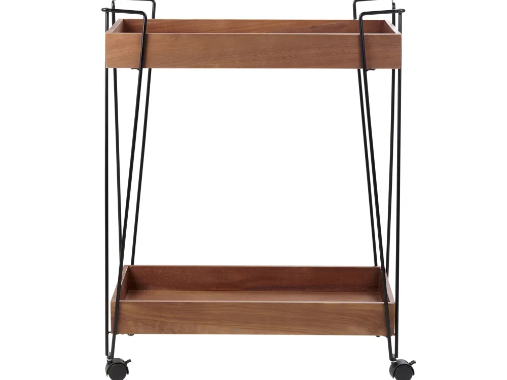 Sale Beliani Tarjoiluvaunu Keisaripuu/Metalli Tumma Puu/Musta Balme