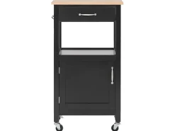 Cheap Beliani Tarjoiluvaunu Laatikko Kaappi Vaalea Puu/Musta Siena