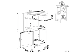 Cheap Beliani Tarjoiluvaunu Laatikko Kaappi Vaalea Puu/Musta Siena