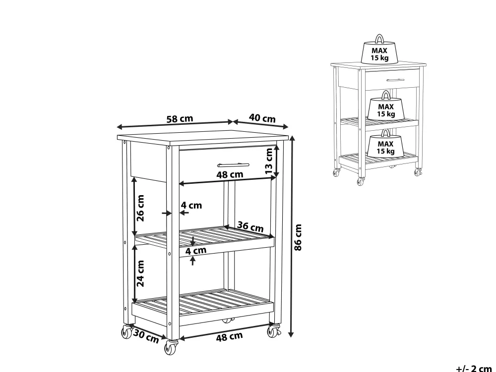Säilytys<Beliani Tarjoiluvaunu Laatikko Vaalea Puu/Valkoinen Hiuma