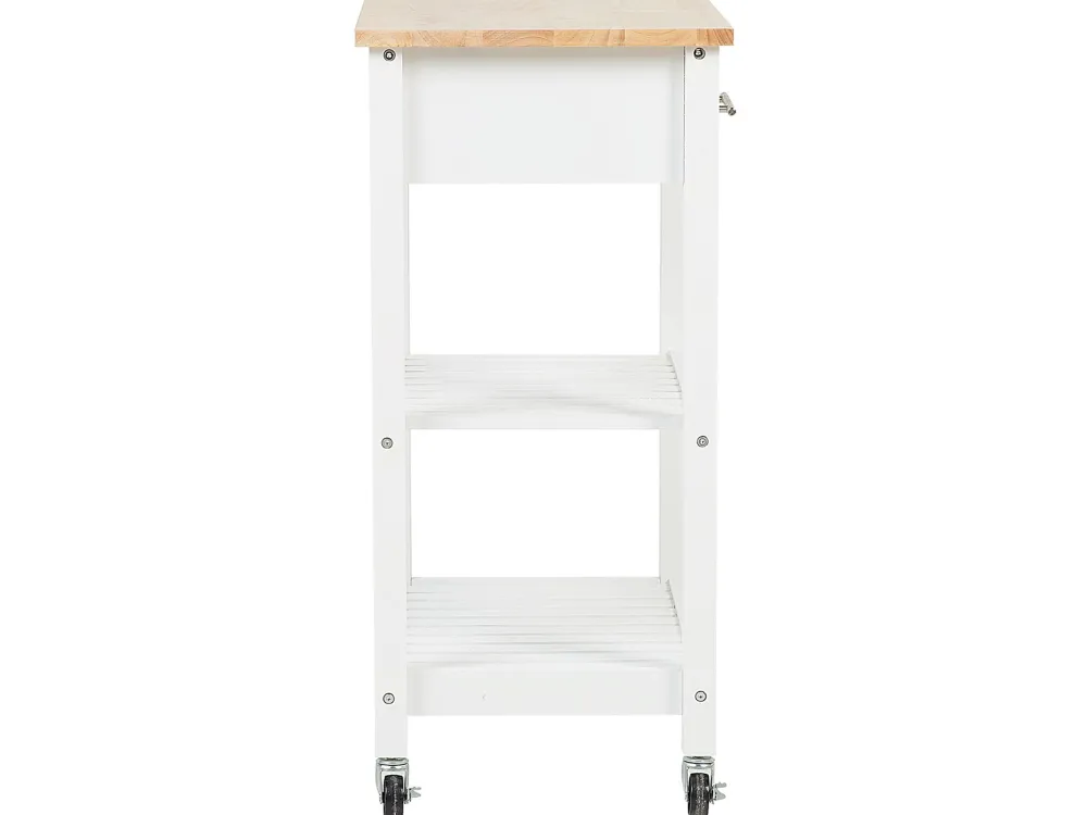 Säilytys<Beliani Tarjoiluvaunu Laatikko Vaalea Puu/Valkoinen Hiuma