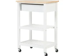 Säilytys<Beliani Tarjoiluvaunu Laatikko Vaalea Puu/Valkoinen Hiuma