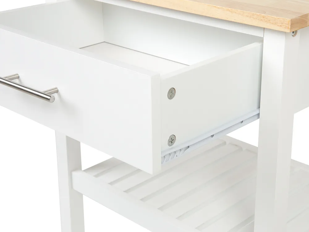 Säilytys<Beliani Tarjoiluvaunu Laatikko Vaalea Puu/Valkoinen Hiuma