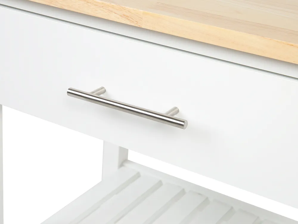 Säilytys<Beliani Tarjoiluvaunu Laatikko Vaalea Puu/Valkoinen Hiuma