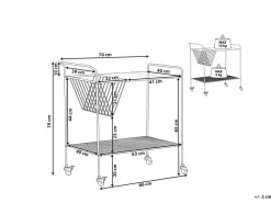 Shop Beliani Tarjoiluvaunu Lasitasolla Metalli Musta Alamo