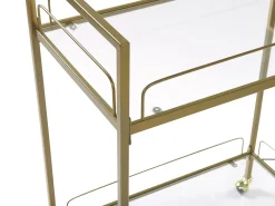 Säilytys<Beliani Tarjoiluvaunu Lasitasolla Metalli Kulta Veneta