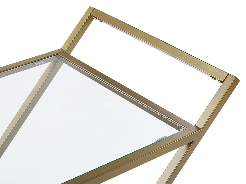 Säilytys<Beliani Tarjoiluvaunu Lasitasolla Rauta Kirkas/Kulta Ivera