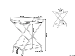 Säilytys<Beliani Tarjoiluvaunu Lasitasolla Rauta Kirkas/Kulta Ivera