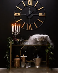 Säilytys<Beliani Tarjoiluvaunu Lasitasolla Rauta Kulta Kerry