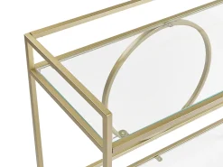 Säilytys<Beliani Tarjoiluvaunu Lasitasolla Rauta Kulta Kerry