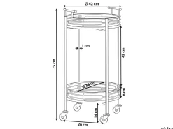 Säilytys<Beliani Tarjoiluvaunu Peililasitasolla Rauta Kulta Farley