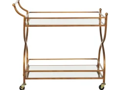 Säilytys<Beliani Tarjoiluvaunu Peililasitasolla Rauta Kulta Larino